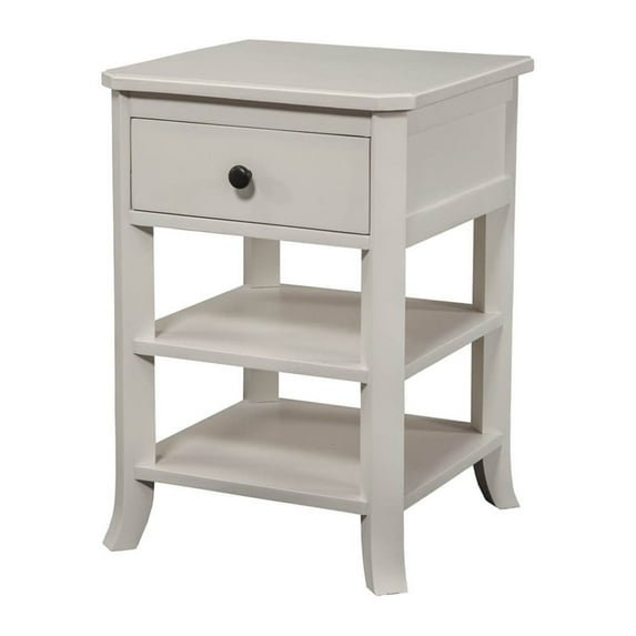 Baker 1 Drawer Nightstand with 2 Shelves - White