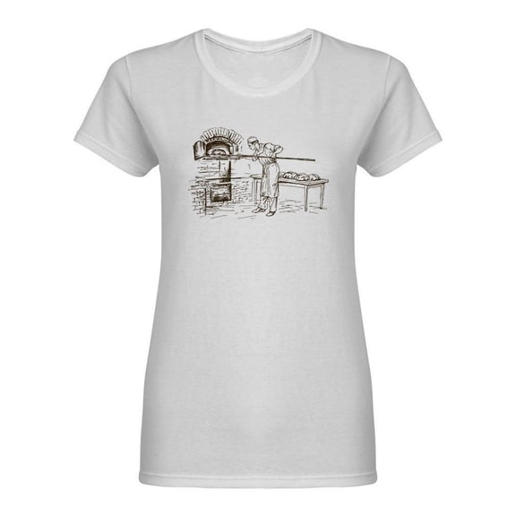 Baker Baking Bread Shaped T-Shirt Women -Image by Shutterstock, Female Medium