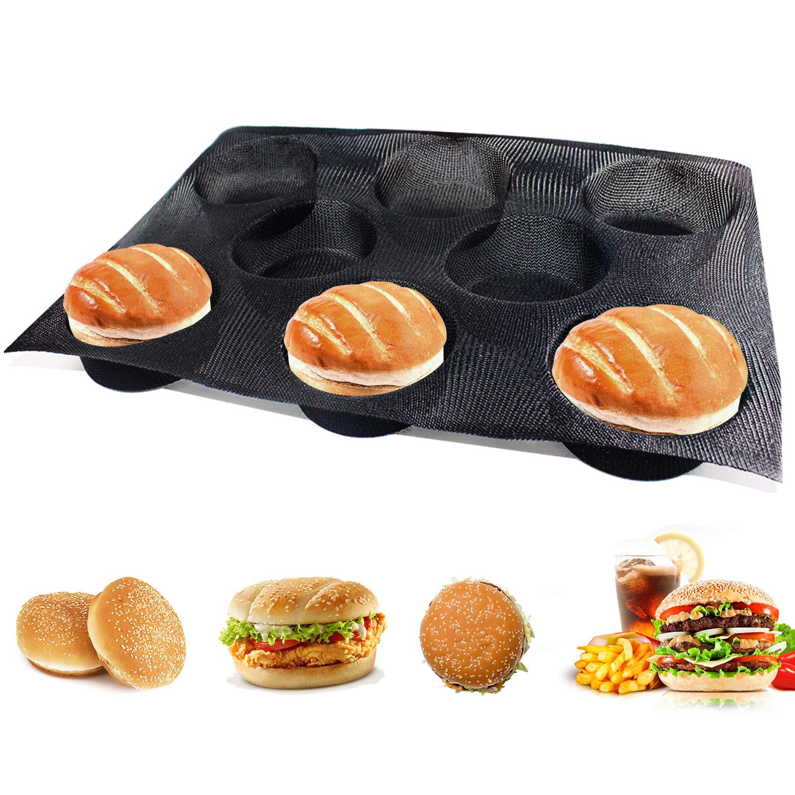 Heat Resistant Silicone Hamburger Bun Pan - Perforated Muffin Pan For Baking  Cupcakes And More - Kitchen Gadgets And Accessories - Temu