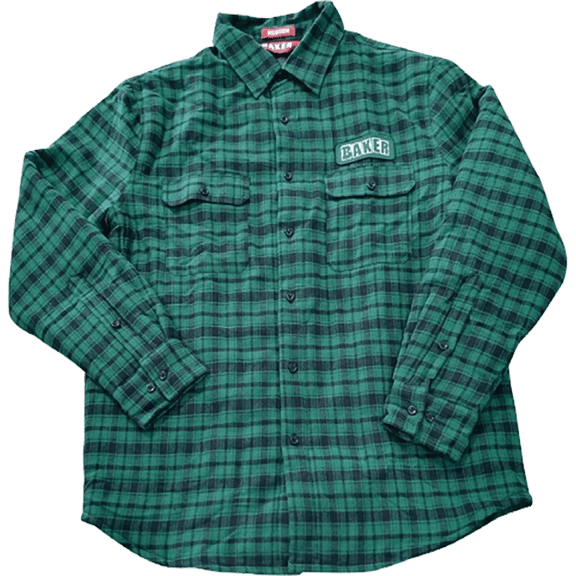 Baker Brand Logo Flannel Jacket Medium Green