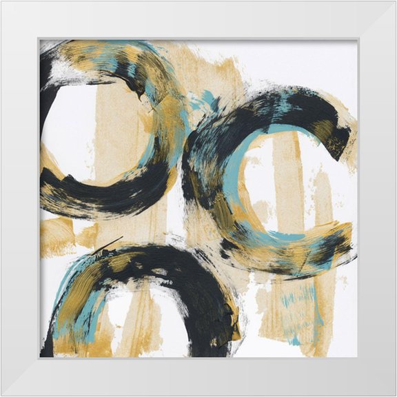 Baker, Bronwyn 12x12 White Modern Wood Framed Museum Art Print Titled - Float In Blue 2