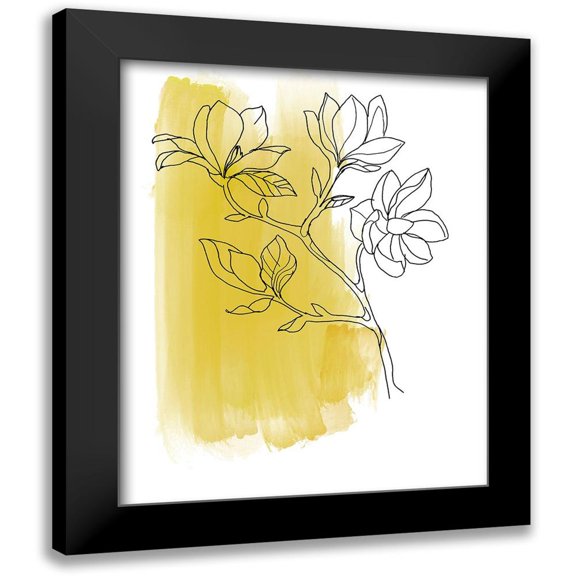 Baker, Bronwyn 12x14 Black Modern Framed Museum Art Print Titled - Botanique en Jaune 1