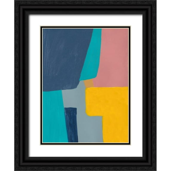 Baker, Bronwyn 15x18 Black Ornate Wood Framed with Double Matting Museum Art Print Titled - City Blocks