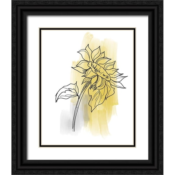 Baker, Bronwyn 20x24 Black Ornate Wood Framed with Double Matting Museum Art Print Titled - Botanique en Gris 2