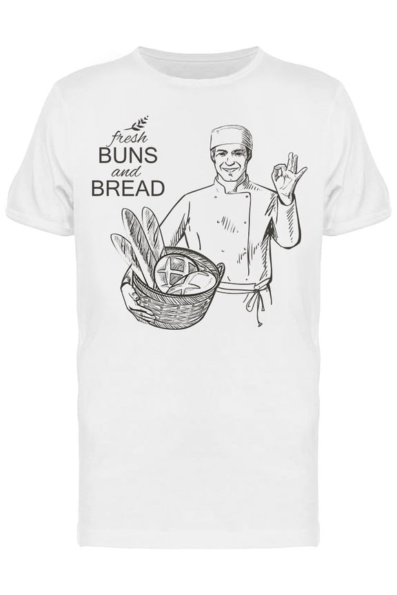 Baker Carrying A Basket Bread T-Shirt Men -Image by Shutterstock, Male XX-Large