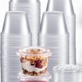thumbnail image 1 of 200  Plastic Portion Cups with Lids  4 oz. - Disposable Soufflé Cups, Jello Shot Cups With Lids, Clear Plastic Containers Perfect for salad Dressing and More, 1 of 8