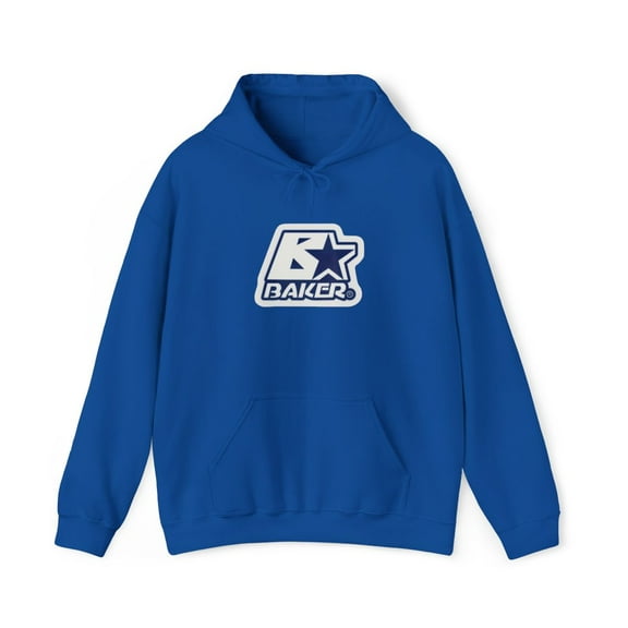 Baker Club Star Skateboard Skate 2000s Vintage Classic Hoodie Print - 2XL / Royal