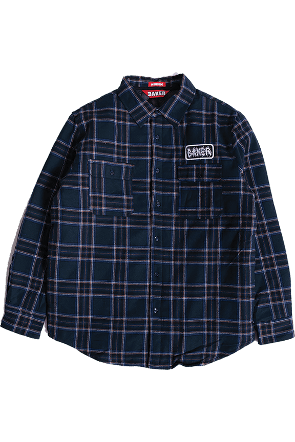 Crust Flannel Jacket L-Blue Plaid