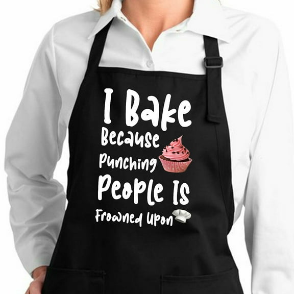 Baker & Cupcake Gift Lover Punching People Funny Apron Chef Cooking Grilling