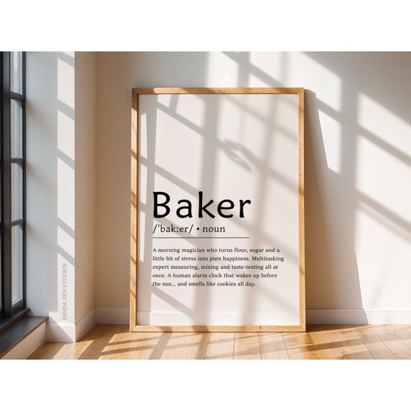 Baker Definition Print, Unframed Paper Poster 8x10in
