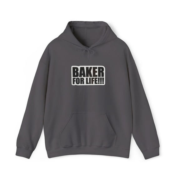 Baker For Life Skateboard Skate 2000s Vintage Classic Hoodie Print - Charcoal / M