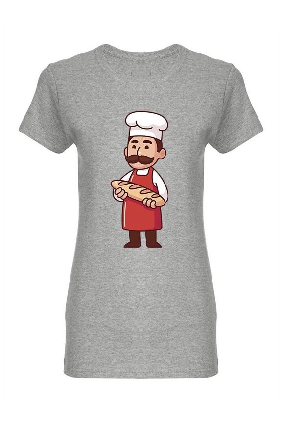 Baker Holding Loaf Of Bread Shaped T-Shirt Women -Image by Shutterstock, Female x-Large
