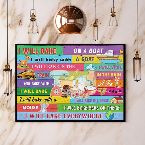 Baker I Will Bake Everywhere Paper Poster No Frame Matte Wall Art Decor 11 x 17 Inch Poster