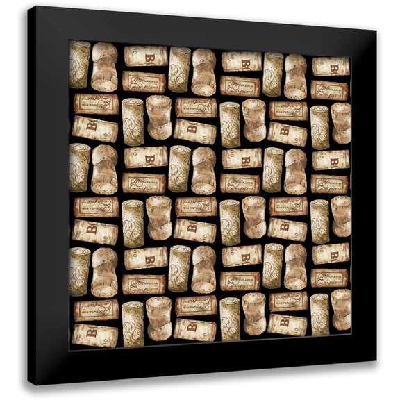 Baker, Mary Beth 12x12 Black Modern Framed Museum Art Print Titled - Wine Cork Pattern A (black)