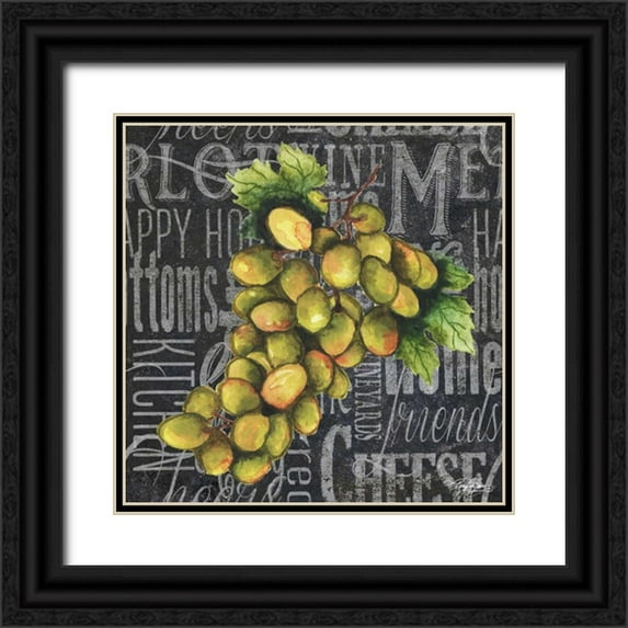 Baker, Mary Beth 12x12 Black Ornate Wood Framed with Double Matting Museum Art Print Titled - Wine Grapes I