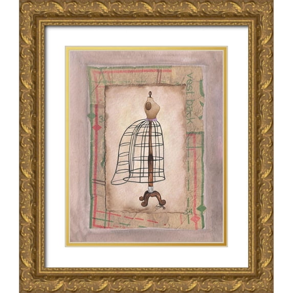 Baker, Mary Beth 20x24 Gold Ornate Wood Framed with Double Matting Museum Art Print Titled - Dress Forms II