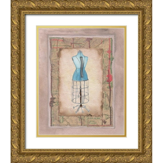 Baker, Mary Beth 26x32 Gold Ornate Wood Framed with Double Matting Museum Art Print Titled - Dress Forms IV