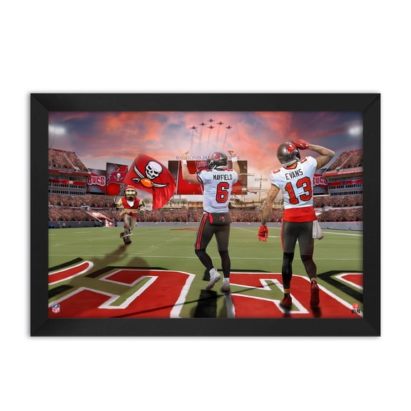 Baker Mayfield and Mike Evans Tampa Bay Buccaneers Framed Two-Player Art Print