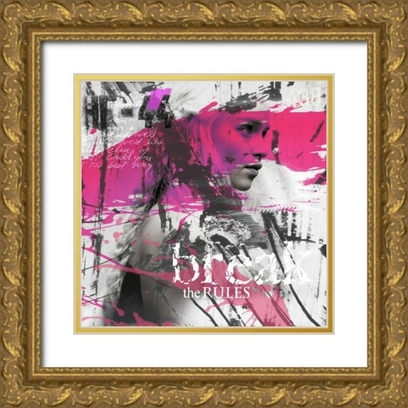 Baker, Micha 15x15 Gold Ornate Wood Framed with Double Matting Museum Art Print Titled - Break the rules