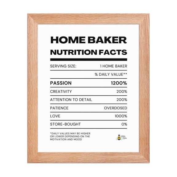 Baker Nutrition Facts Framed Poster