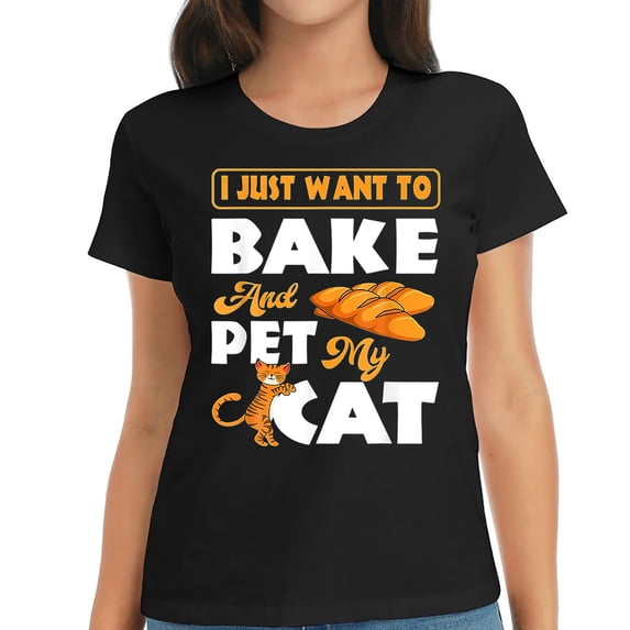 Baker Pastry Chef Cook Culinary Bakery Owner Cat Lover T-Shirt