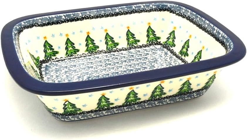 Polish Pottery Rectangular Baker With Grip Lip - Maple Harvest Design, 2.25"H X 7.13"W X 9.75"L 2 thumbnail image