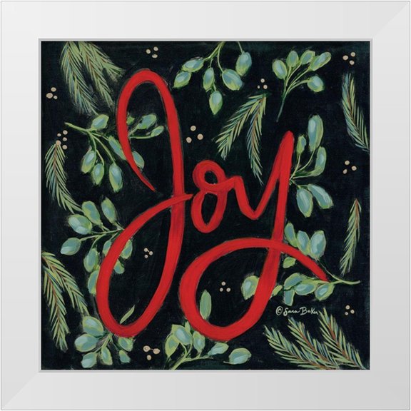 Baker, Sara 12x12 White Modern Wood Framed Museum Art Print Titled - Spruced Up Joy