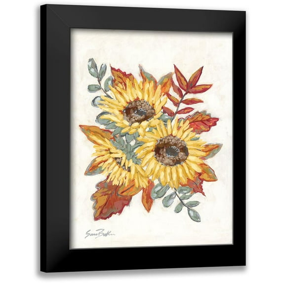 Baker, Sara 12x14 Black Modern Framed Museum Art Print Titled - Sunflower Fall Foliage