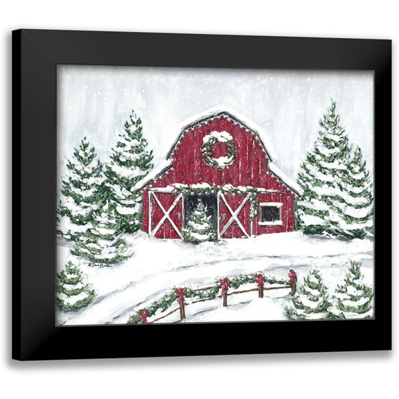 Baker, Sara 14x12 Black Modern Framed Museum Art Print Titled - Tree Farm Barn