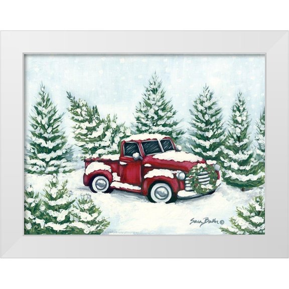 Baker, Sara 14x12 White Modern Wood Framed Museum Art Print Titled - Tree Farm Tradition I