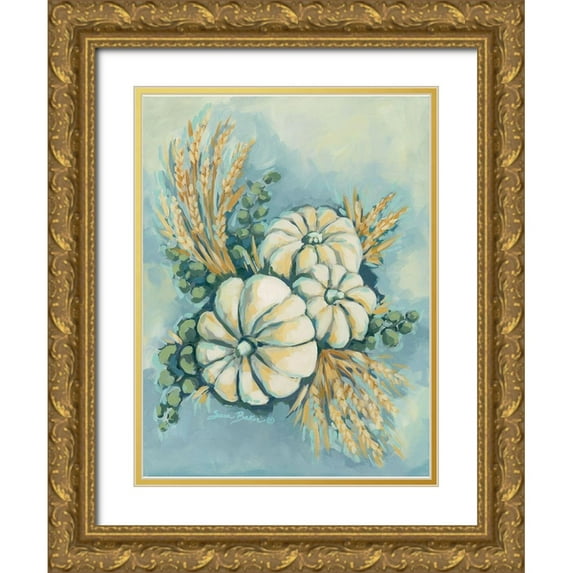 Baker, Sara 19x24 Gold Ornate Wood Framed with Double Matting Museum Art Print Titled - Blue Harvest I