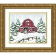 thumbnail image 1 of Baker, Sara 24x20 Gold Ornate Wood Framed with Double Matting Museum Art Print Titled - Tree Farm Barn, 1 of 4