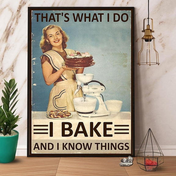 Baker That'S What I Do I Bake And I Know Things Paper Poster No Frame Matte Wall Art Decor 11 x 17 Inch Poster