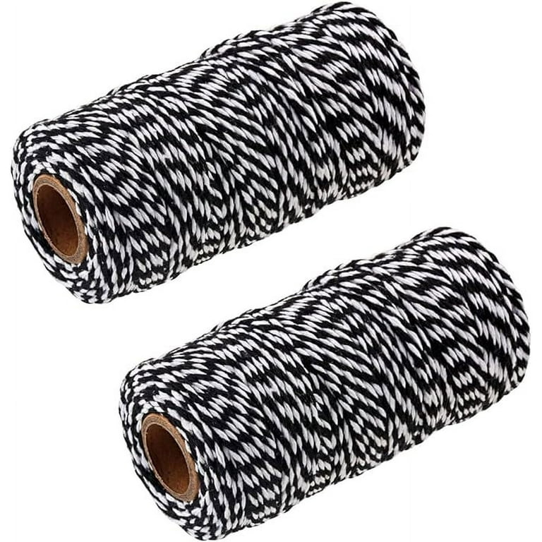 Baker Twine String for Crafts, 200M/656 Feet Black and White Twine, Cotton  Cord for Gift Wrapping, Butchers, Gardening, Baking, DIY Art & Crafts and  Ornaments Hanging, 2mm Packing String Rope 