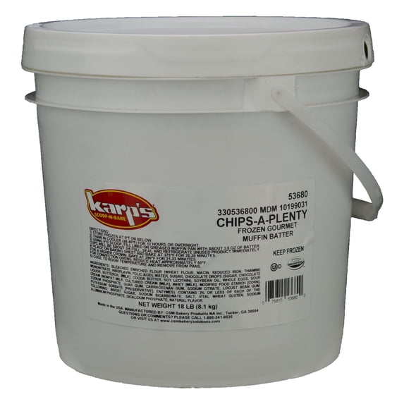 Baker and Baker Karps Scoop N Bake Chocolate Chips A Plenty Muffin Batter, 18 Pound - 1 each.