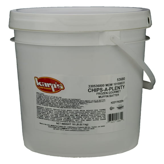 Baker and Baker Karps Scoop N Bake Chocolate Chips A Plenty Muffin Batter, 18 Pound - 1 each.