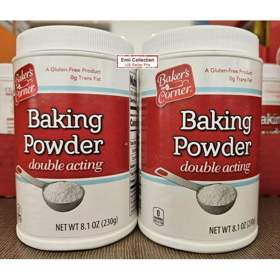 Bakers Corner Baking Powder Double Acting 8.1oz 230g (2 Cans)