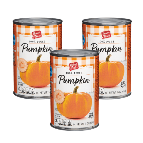 Baker's Corner Canned 100% Pure Pumpkin, 15 oz,3 Pack