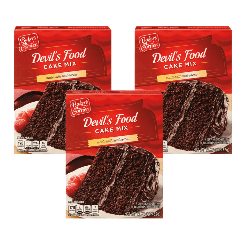 Baker's Corner Devil's Food Cake Mix 15.25 oz.3 Pack