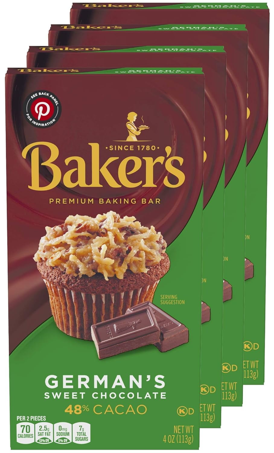 Baker's German's Chocolate, 4Ounce Bars (Pack of 4)