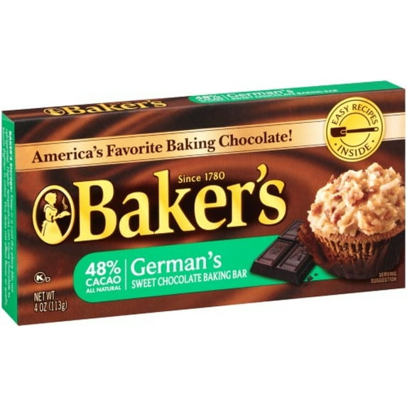 Baker's German's Sweet Chocolate Baking Bar 4 oz (Pack of 32)