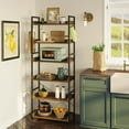thumbnail image 1 of Baker's Rack Kitchen, Microwave Stand with Storage, Industrial Multifunctional 6-Tier Storage Shelf, Free Standing Metal Wooden Shelf, Brown, 1 of 10