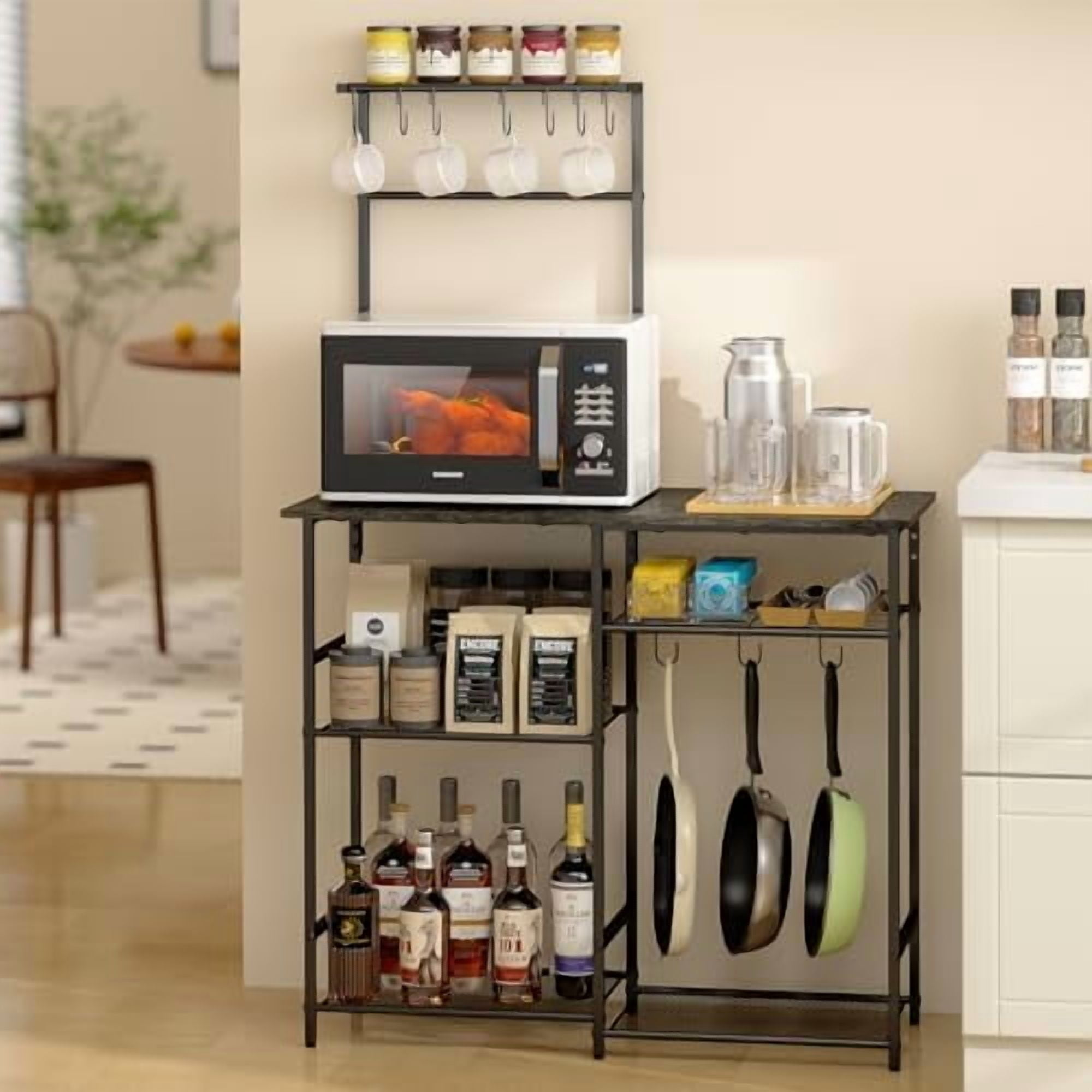 Kitchen Stand Rack Baker's Rack for Kitchen with Storage, Microwave Stand with Adjustable ...