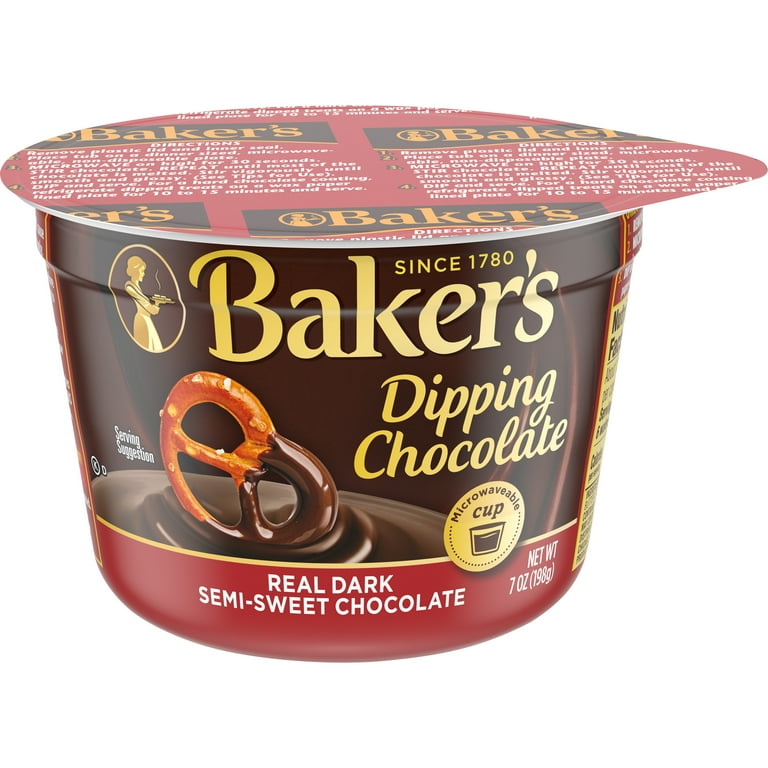 Baker's Real Dark Semi-Sweet Dipping Chocolate, 7 oz Cup - Walmart.com