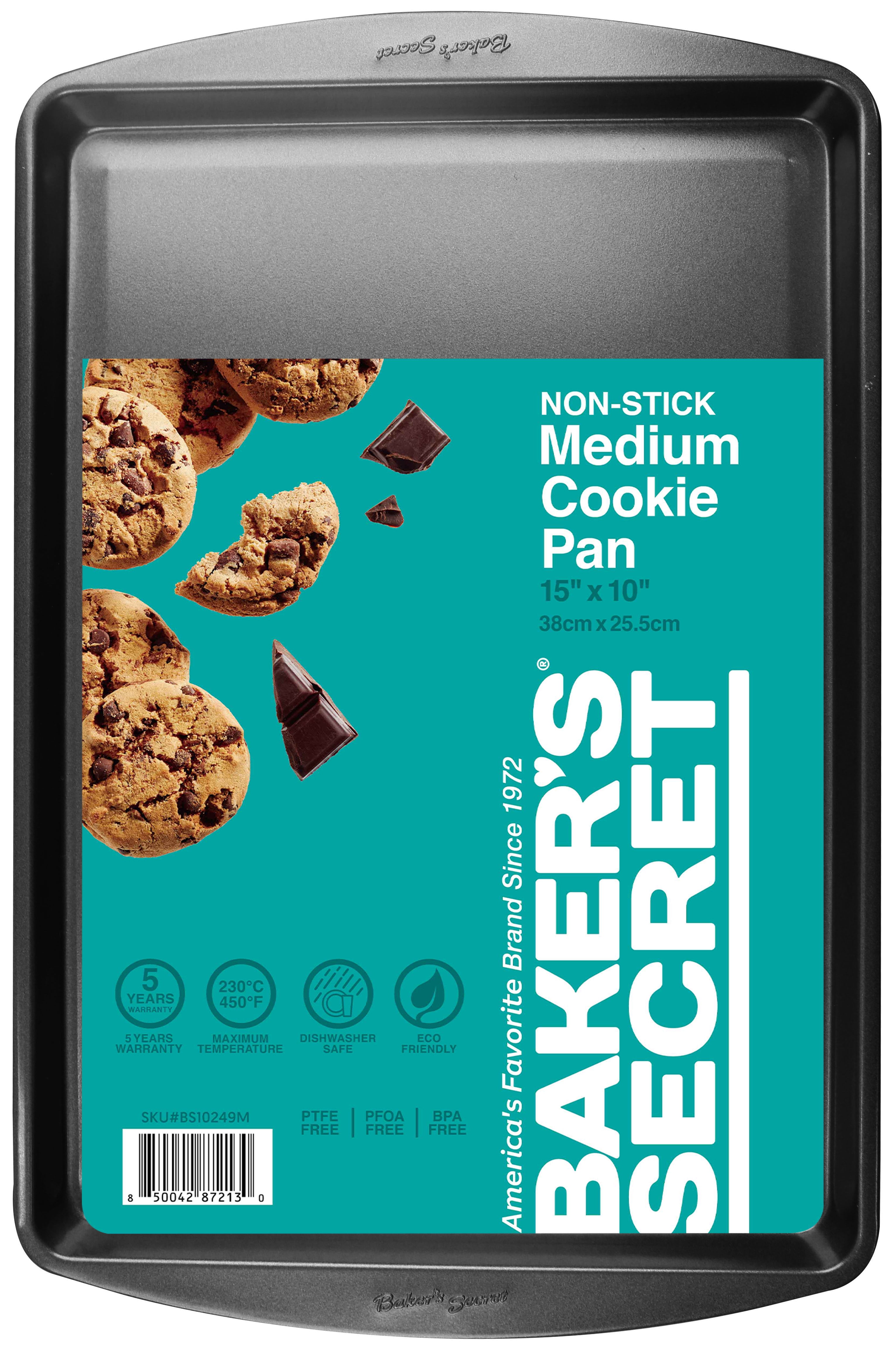 Baker’s Secret Nonstick Medium Cookie Sheet, Carbon Steel, 15 x 10 inches, Gray