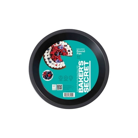 Baker's Secret 8.5" Round Nonstick Carbon Steel Cake Pan, Gray