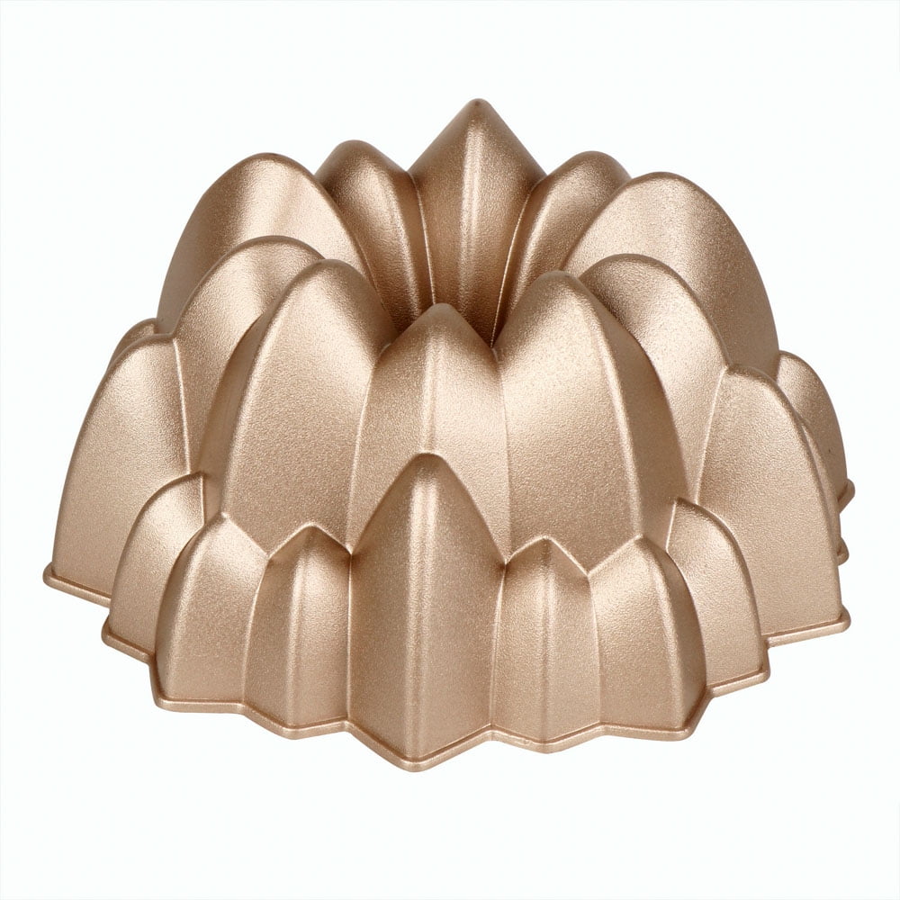 Gold Cast Aluminum Non-Stick Fluted Bundt Cake Pan