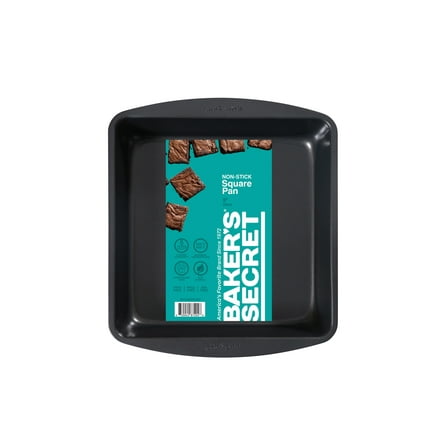 Baker's Secret, Nonstick Carbon Steel Cake Pan, 9" Square, Gray