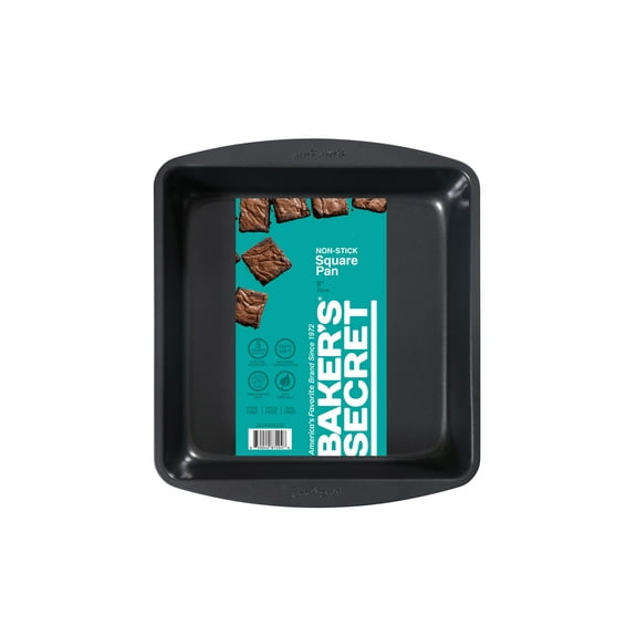 Baker's Secret, Nonstick Carbon Steel Cake Pan, 9" Square, Gray