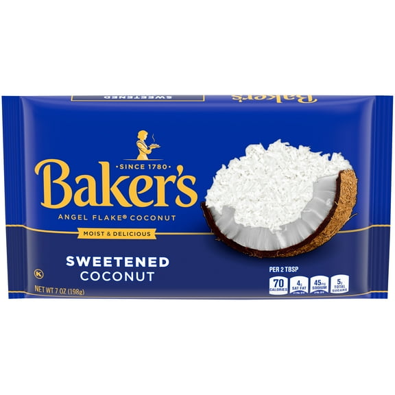 Bakers Sweetened Angel Flake Coconut, 7 oz Bag